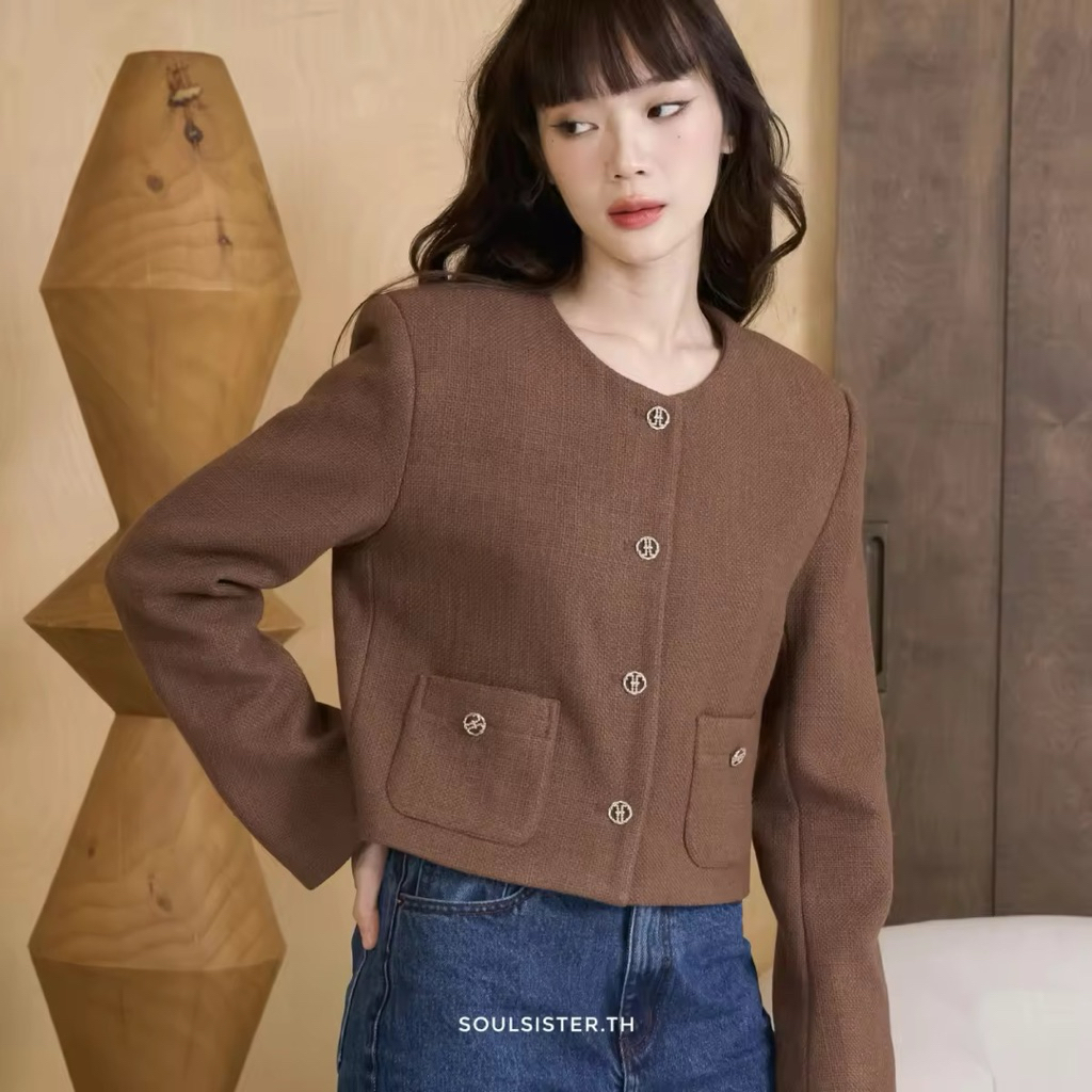 Soulsister | Loretta Tweed size S Mocha Mousse