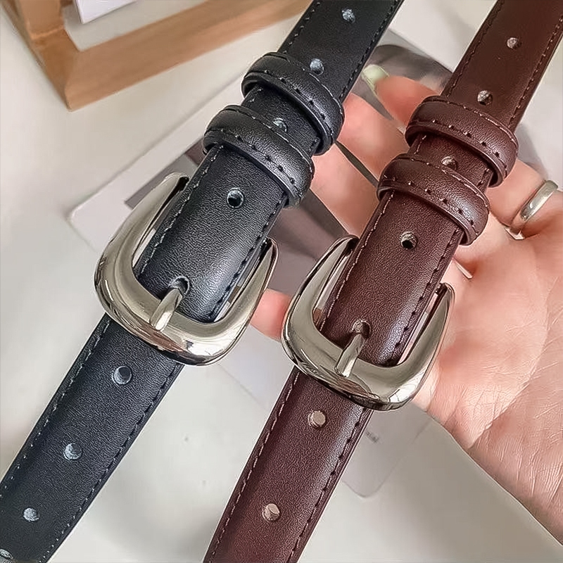 【กรุงเทพฯ + CODสนับสนุน】100CM เข็มขัดหนังเทียมสไตล์ย้อนยุคอเมริกัน  เรียบง่ายและทันสมัย เข็มขัดสไตล์เรโทรอเนกประสงค์ - รูปที่ 7