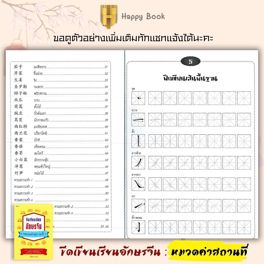 หนังสือชุด ขีดเขียนเรียนอักษรจีน (1 ชุดมี 5 เล่ม) : หัดเขียน ภาษาจีน แบบฝึกหัดคัดลายมือ คำศัพท์ภาษาจีน ตัวอักษรภาษาจีน - รูปที่ 3
