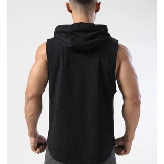 AP Stores เสื้อกล้าม แขนกุด มีฮู้ด แบบบาง แฟชั่นฤดูร้อน สไตล์หล่อเท่ สไตล์เกาหลี สําหรับผู้ชาย LZ-SY1001