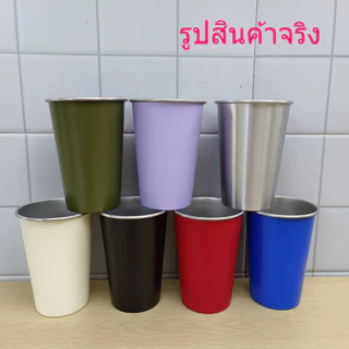( ขนาด 350 ,500 ML) แก้วแสตนเลส 304 อย่างดี แข็งแรง ทนทาน ไม่ลอก ไม่ดำ-SUS304