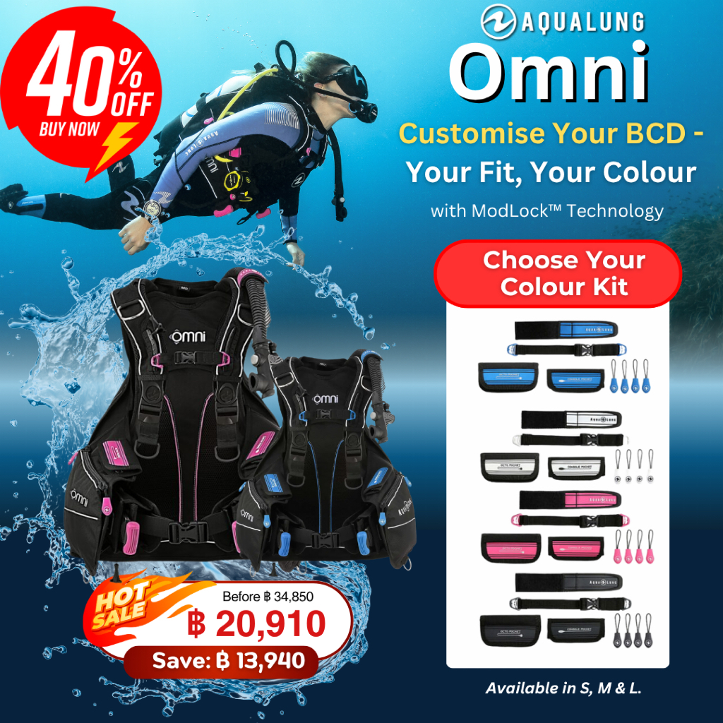 Aqualung Omni BCD - เสื้อ BCD สำหรับดำน้ำ - BCD ดำน้ำแบบแจ็คเก็ต มีสีให้เลือกเยอะ ปรับแต่งได้ตามต้อง