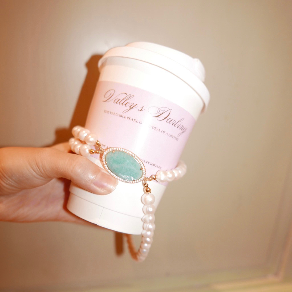 Valleydarley – Double layer Green Amazonite freshwater pearl necklace ราคา ถูกที่สุด ดีลบีเคเค แกลเลอรีภาพที่ 4