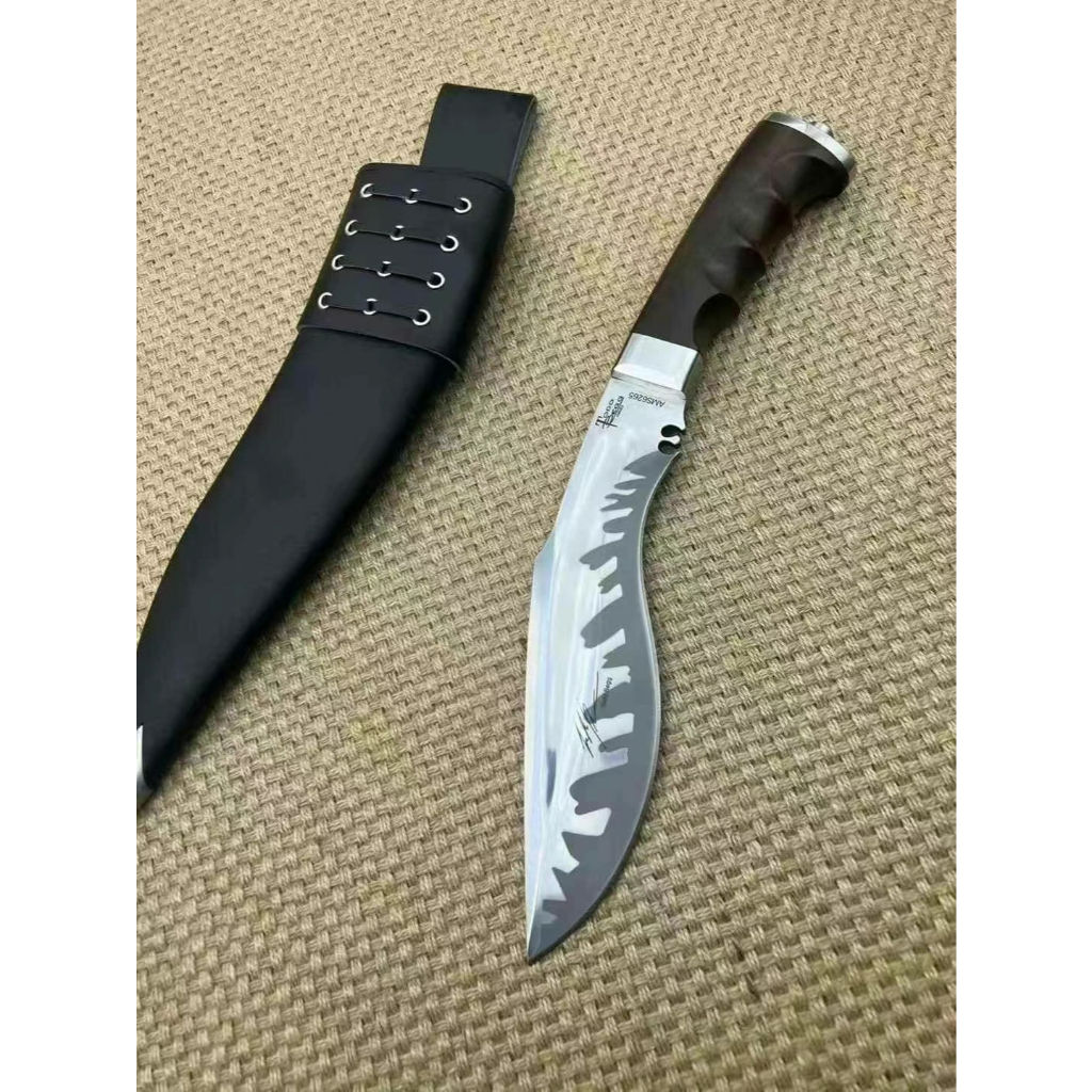 เนปาล - มีดเดินป่า - ความแข็ง: 59 HRC เหล็ก: เหล็ก dc5 - วัสดุก้าน: ไม้สนนำเข้า - รูปที่ 6