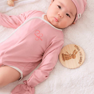 Soul me bebe/Premium Bamboo ผ้าดูด มี0-12m เด็กอ่อนแขนยาว Bebesuit Long-sleevedใยไผ่สุดนิ่มลดอับชื้น