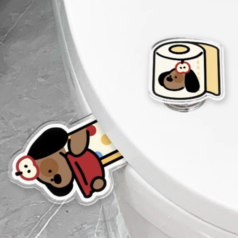 🏷️[Home] ที่กดชักโครก ที่ยกฝาชักโครก เปิด-ปิดฝาชักโครก handle toilet Dog tissu Unji~ที่ดึงชักโครก  น่ารักอะคริลิค pupy