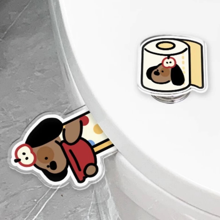 🏷️[Home] ที่กดชักโครก ที่ยกฝาชักโครก เปิด-ปิดฝาชักโครก handle toilet Dog tissu Unji~ที่ดึงชักโครก น่ารักอะคริลิค pupy