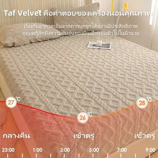 ผ้าปูที่นอน ผ้าปูที่นอนขนฟู เนื้อนุ่ม อบอุ่น ซักง่าย 5ฟุต6ฟุต Taffeta Sheets กันไรฝุ่น สีสวยไม่หลุด