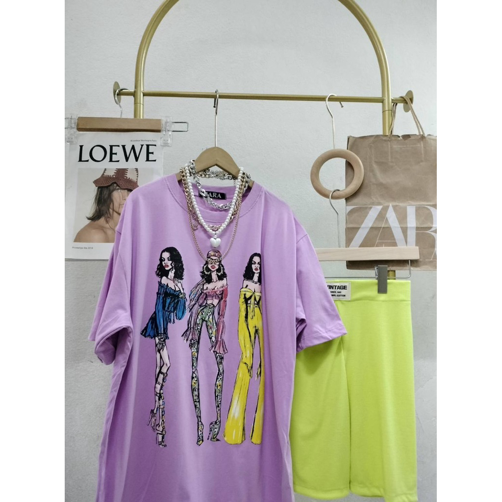 SIS.ON | พร้อมส่ง Oversize เสื้อยืดโอเวอร์ไซส์ No.23 (ผู้หญิง3 ผมหยิก) ราคา ถูกที่สุด ดีลบีเคเค แกลเลอรีภาพที่ 6