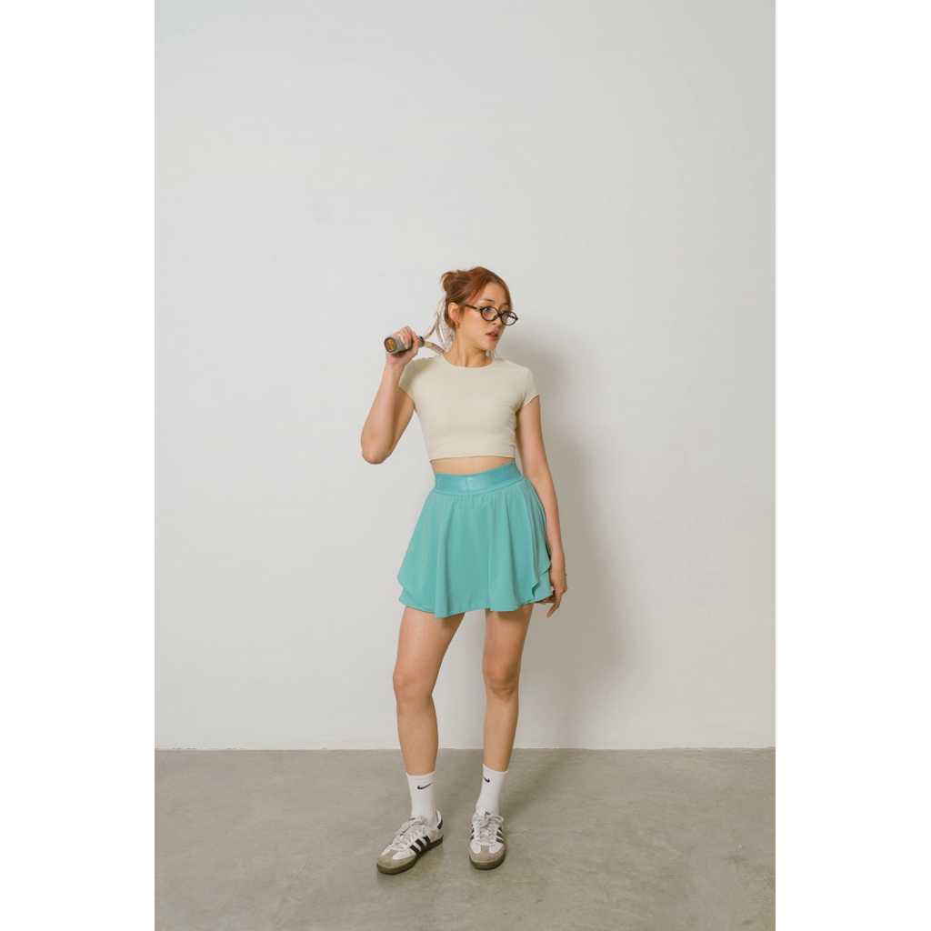 Mofitt.muse | กระโปรงตีกอล์ฟออกกำลังกาย S-2XL ผ้าพริ้วระบายอากาศอย่างดีมีช่องใส่มือถือ ชุดวิ่ง - รูปที่ 2