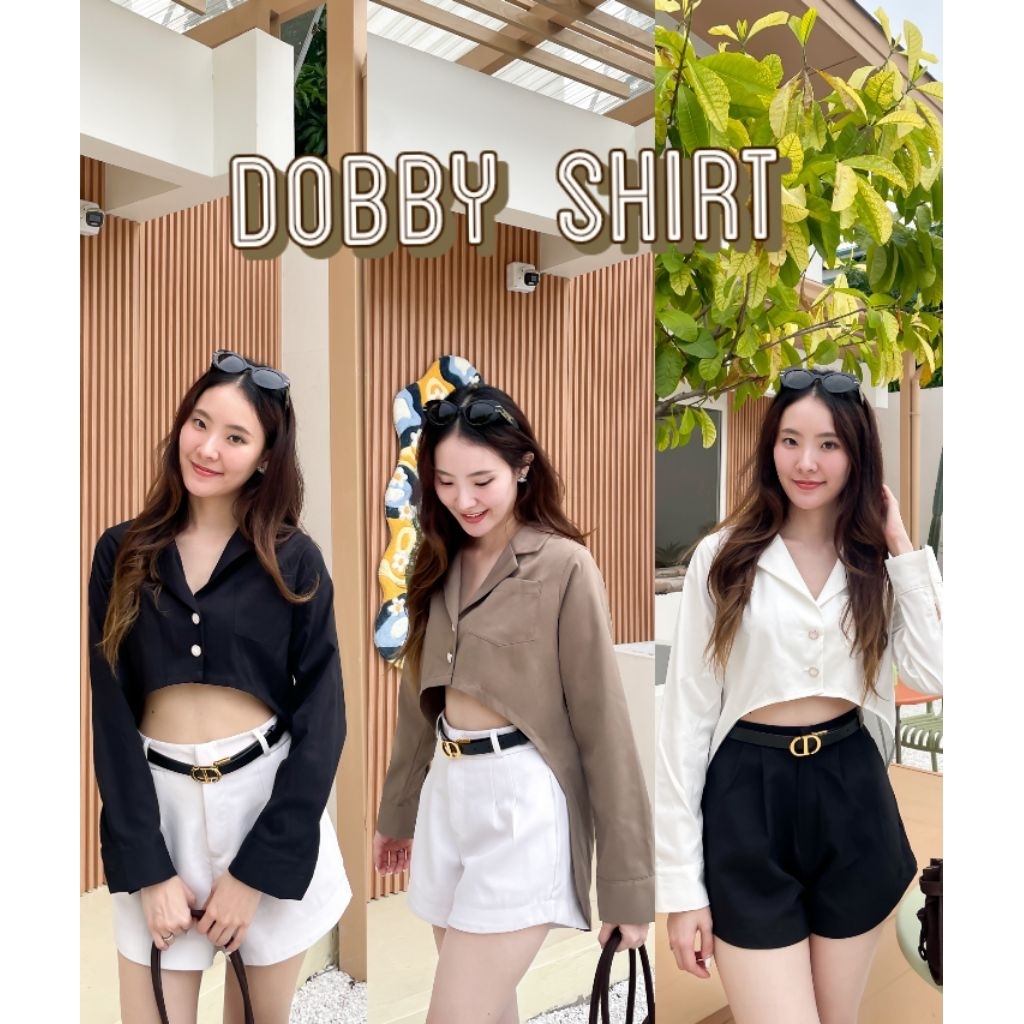Dobby shirt เสื้อเชิ้ต ครอป เสื้อคลุม แขนยาว