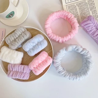 ที่คาดผม🎀💕Hairband สําหรับอาบน้ํา แถบคาดศีรษะสปาผ้านุ่มพิเศษความยืดหยุ่นดี Vibrant สี Flannel ผู้หญิงแต่งหน้า