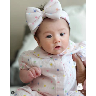 Iflin Baby - ที่คาดผมโบว์ สำหรับเด็กอ่อน - Bow Headband - โบว์ใหญ่นุ่มๆ ใช้ได้ตั้งแต่แรกเกิด