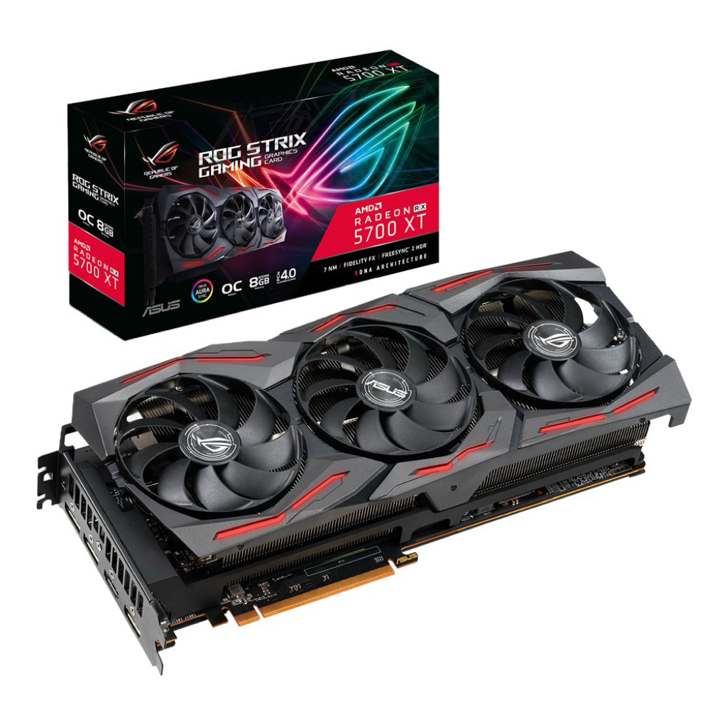 ASUS ROG STRIX RX5700XT O8G GAMING - 8GB GDDR6 สินค้ามือ2 แรงเทียบrtx3060 12 gb