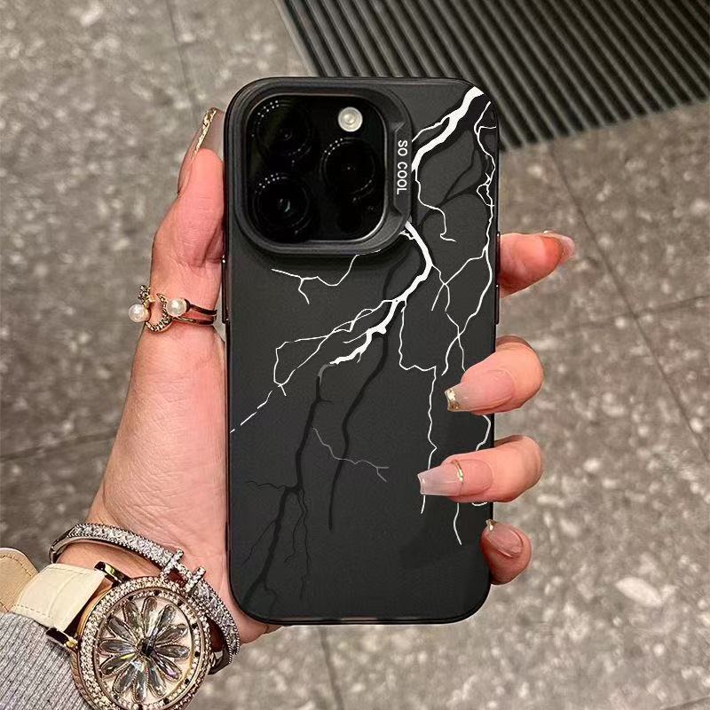 🔥ส่งจากไทย🔥แนวโน้มแฟชั่นฟ้าผ่า เคส IPhone 15 11 13 14 เคส 16Pro Max XR พสัส13 12 Pro 7 8 Plus SE X Xs Max Hard Case