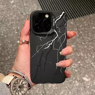 🔥ส่งจากไทย🔥แนวโน้มแฟชั่นฟ้าผ่า เคส IPhone 15 11 13 14 เคส 16Pro Max XR พสัส13 12 Pro 7 8 Plus SE X Xs Max Hard Case