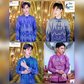 เสื้อผ้าฝ้ายคอจีนหมักโคลนลายไทย