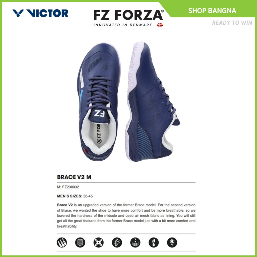(พร้อมส่ง) FZ FORZA รองเท้ากีฬาแบดมินตัน รุ่น BRACE V2