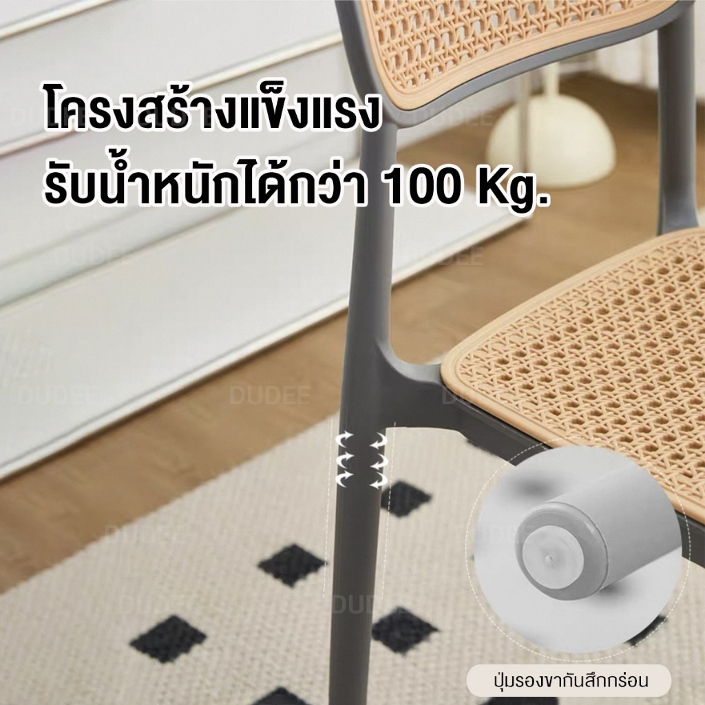 DUDEE เก้าอี้ รุ่น DD-225 เก้าอี้พลาสติกแข็งแรง มีที่พิงหลัง นั่งสบาย สวยงาม ทันสมัย - รูปที่ 2