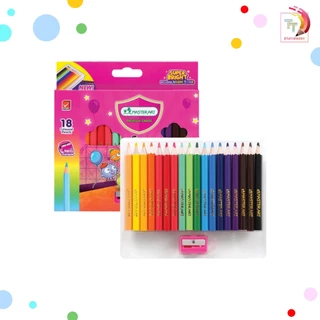 Master Art (มาสเตอร์อาร์ต) ดินสอสีไม้ รุ่น Super Bright และลาย Stitch (สติทช์) แท่งสั้น/ยาว 12–24 สี แถมกบเหลา (1 กล่อง)
