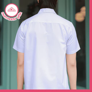 เสื้อนักศึกษาชาย คอเชิ้ต แขนสั้น สีขาวนวล