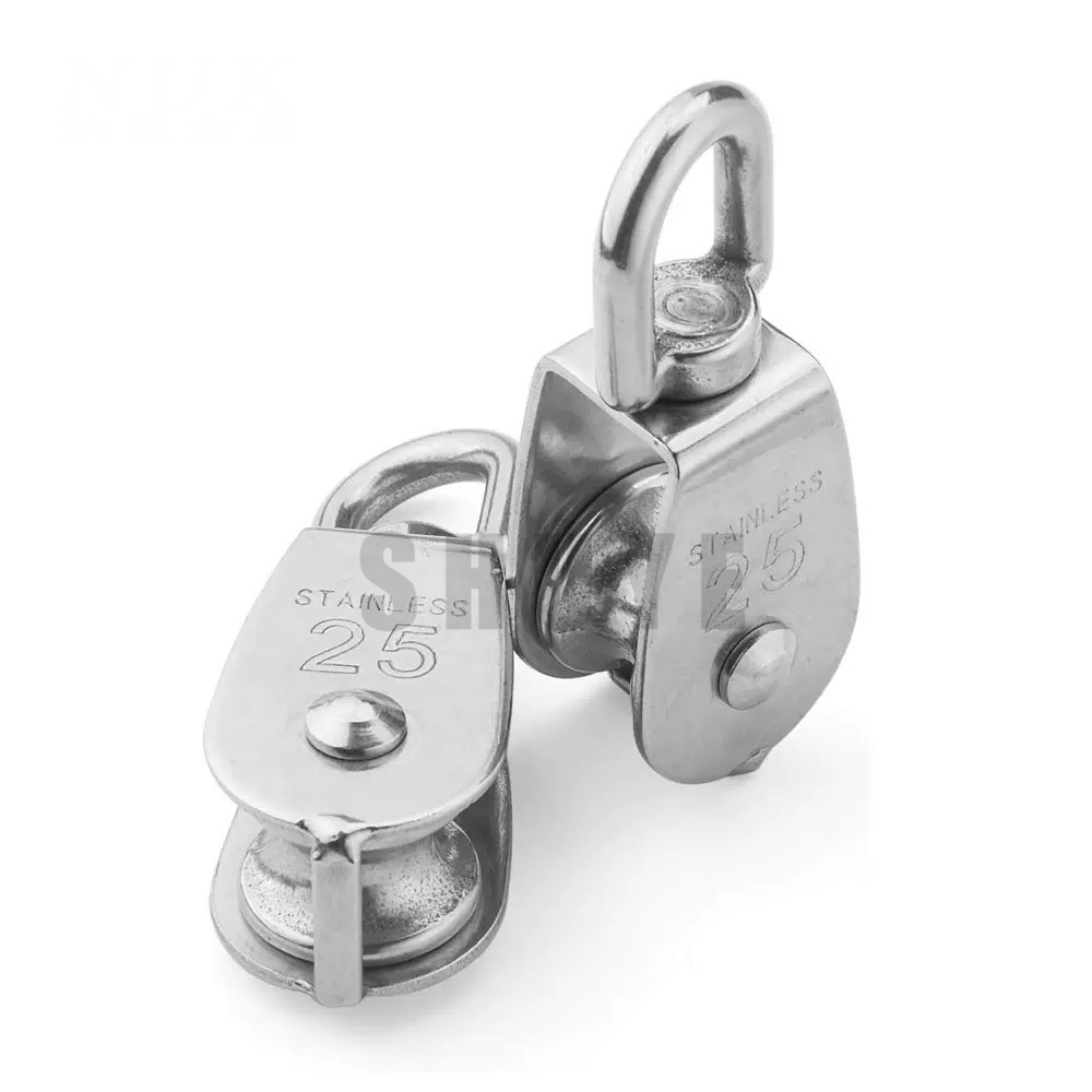 ส่งเร็วจากไทย! รอกเชือก รอกสแตนเลส304 หัวรอกล้อหมุน รอกเดี่ยว M15 M20 M32