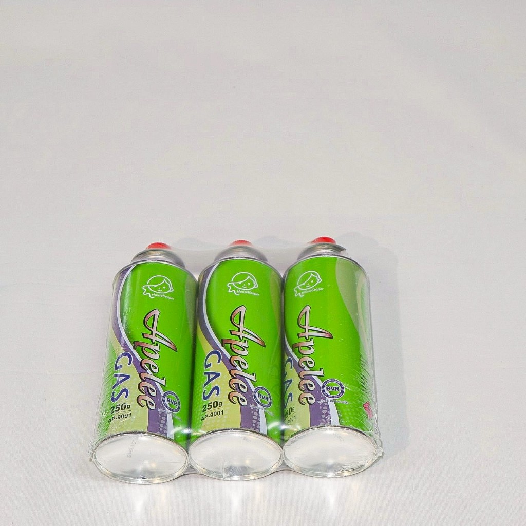 HouseKeeper แก็สกระป๋องAPELEE รุ่น(AP-9001)น้ำหนัก250กรัม(แพ็ค1*3 กระป๋อง)