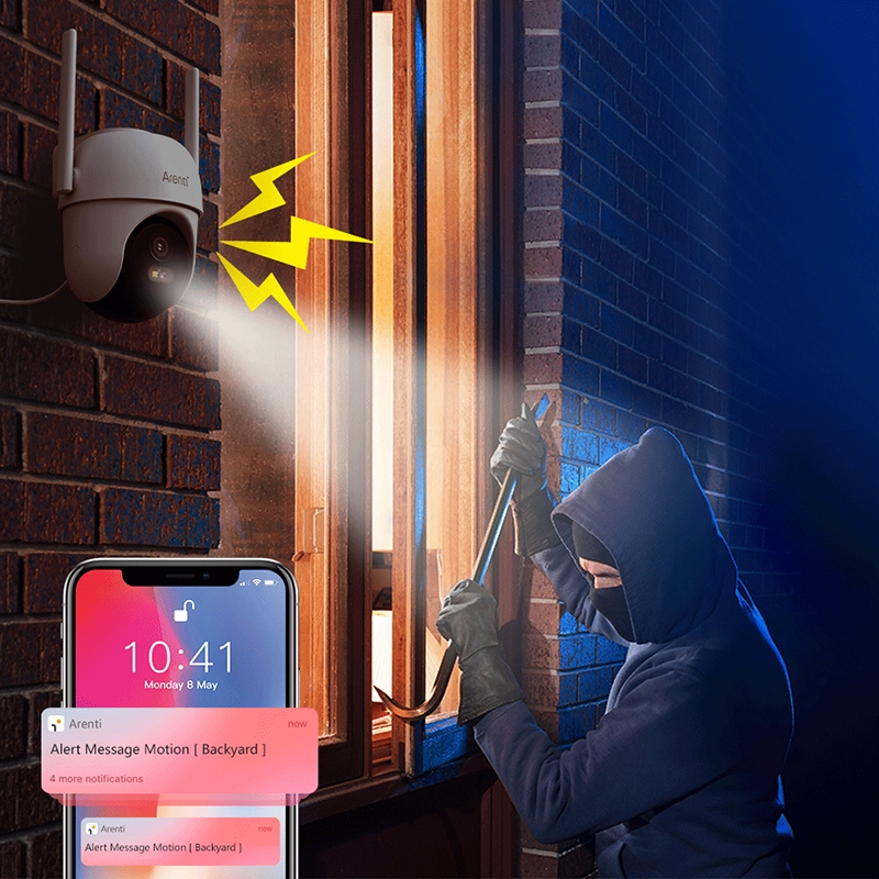 Arenti Solar CCTV กล้องวงจรปิด 2K 3MP กันน้ํา Outdoor Security Wi-Fi Camera การตรวจจับการเคลื่อนไหว GO2T KIT1