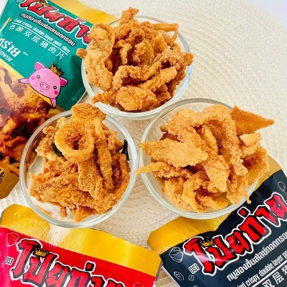 🥓หมูสองชั้นสไลซ์ทอดกรอบ🥓หมูกระจก โป๊ยก่าย 38 กรัม มีให้เลือก 3 รสชาติ และของทานเล่นอื่นๆ thumbnail 7