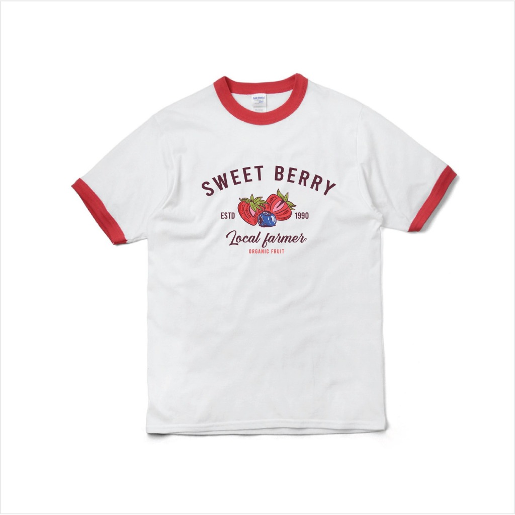 GILDAN  Premium Ringer Tee เสื้อพิมพ์ลาย SWEET  BERRY