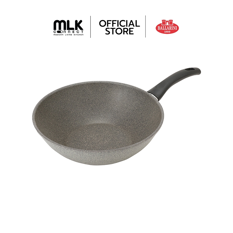 BALLARINI กระทะทรงลึกวอคNon- stick อะลูมิเนี่ยม รุ่น Ferrara  28 ซม. สีเทา N75002126