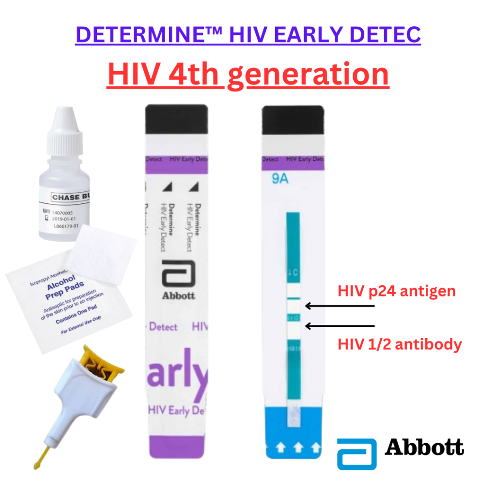 ชุดตรวจ HIV gen4 ของแท้ ใช้ในโรงพยาบาล ยี่ห้อ Alere Early Detection Alere combo HIV p24 antigen