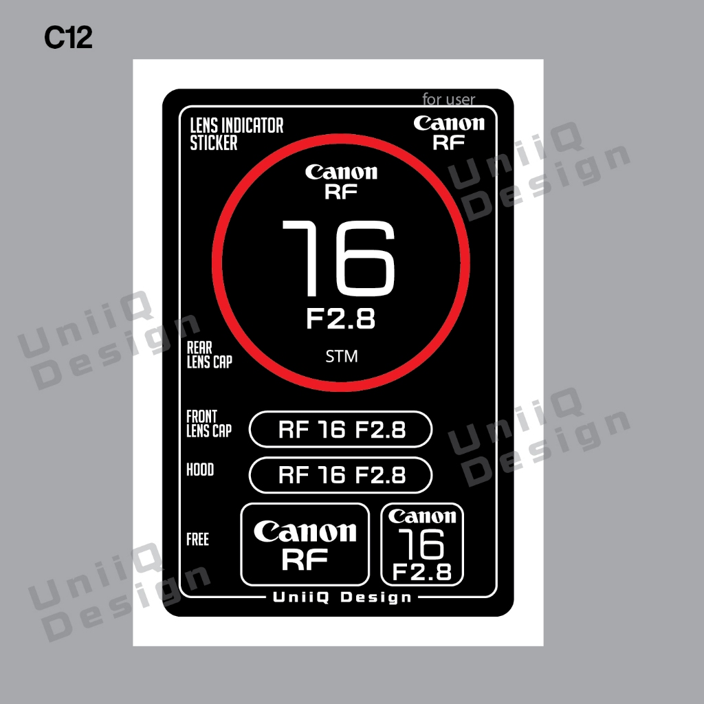 Sticker Lens Cap Canon RF [Fix Lens] สติกเกอร์แต่งฝาเลนส์ บอกระยะทาง ...