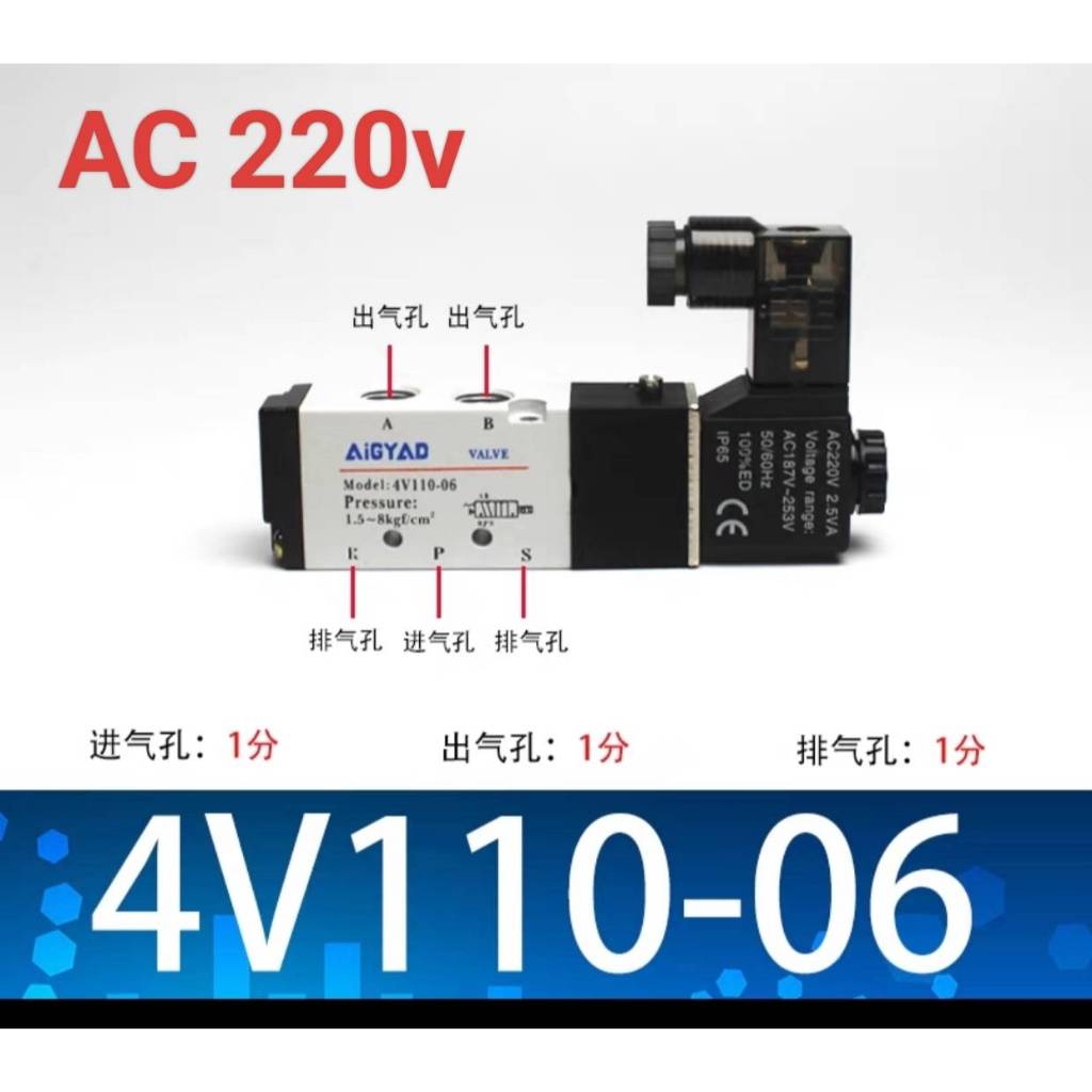 โซลินอยด์วาล์วลม รุ่น4V110-06