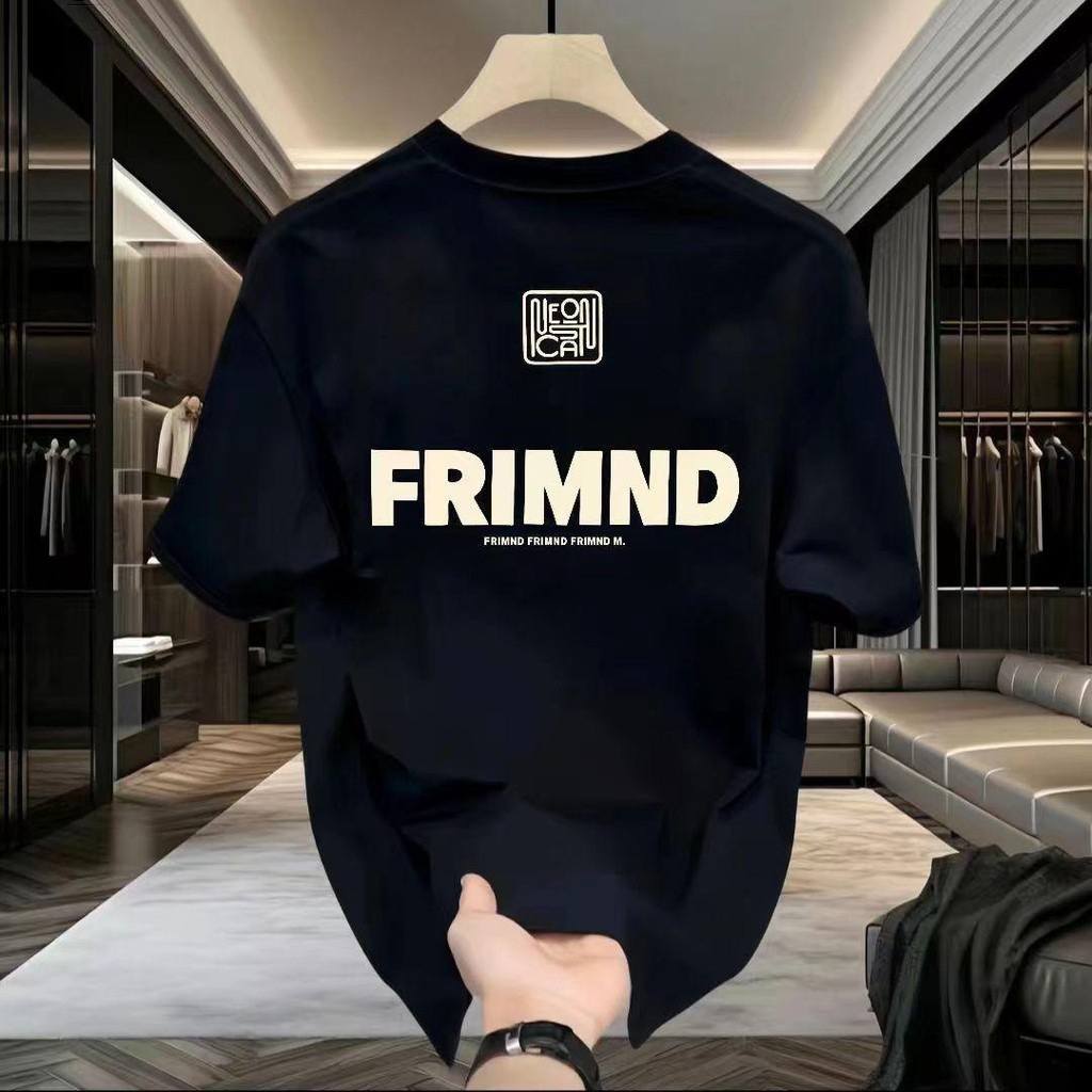 Basi เสื้อยืด oversize unisex สกรีนหน้าหลัง ลาย "FRIMND" เป็ดเท่ๆ ผ้าคอตตอน100% ใส่สบาย แนวสตรีท ฮิปฮอป