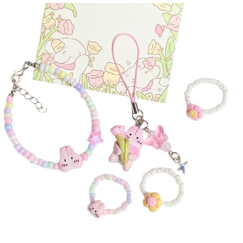 ˚ ꒰ Bunny ꒱. พวงกุญแจดินปั้นเจ้าต่าย สร้อยคอ-กำไลเจ้าต่าย  ˚ ༘. 2-3 day - รูปที่ 2