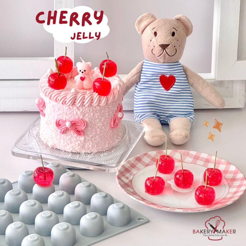 พิมพ์ซิลิโคนลูกเชอรี่ Cherry Jelly 35 หลุม *ฟรีสูตร* (ขนาดเท่าลูกเชอรี่จริง) พิมพ์เชอร์รี่