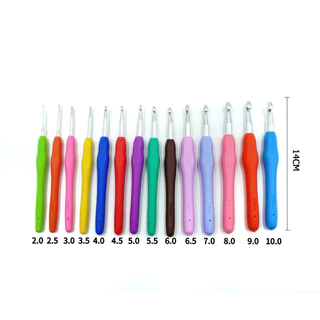 โครเชต์ตะขอเข็มถักงานฝีมือ 1 ชิ้น ขนาด 2.0MM - 10.0MM มม