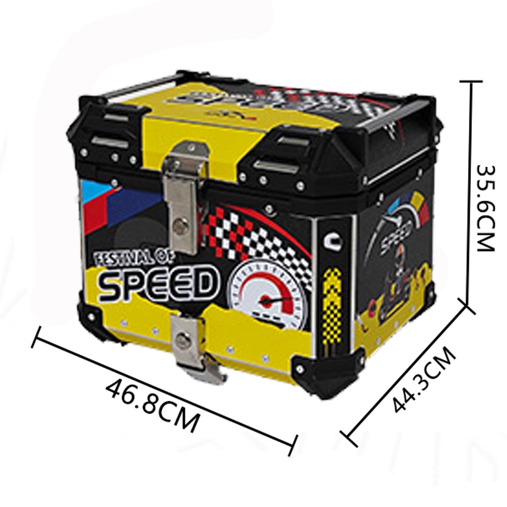 55L สติ๊กเกอร์ติดมอเตอร์ไซค์กล่องอลูมิเนียมกล่องท้ายสามด้าน ง เอแคลส์ กล่องสัมภาระรถยนต์ไฟฟ้าตกแต่งท้ายรถ