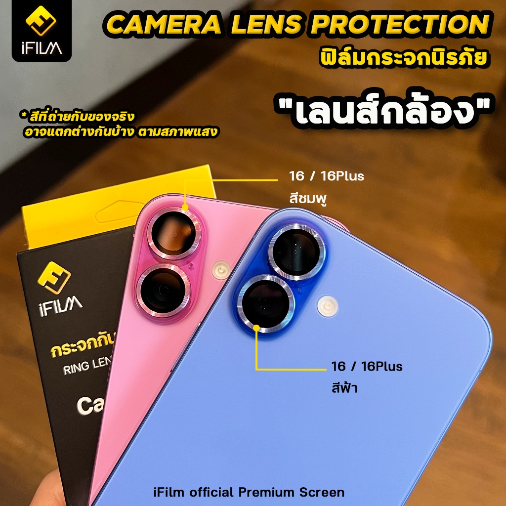 iFilm ฟิล์ม เลนส์กล้อง วงสีๆ For iPhone 16 Pro Max 16Plus 16e iPhone15 ProMax 15Plus FilmLens ฟิล์มกระจก ไอโฟน ไทเทเนียม - รูปที่ 7