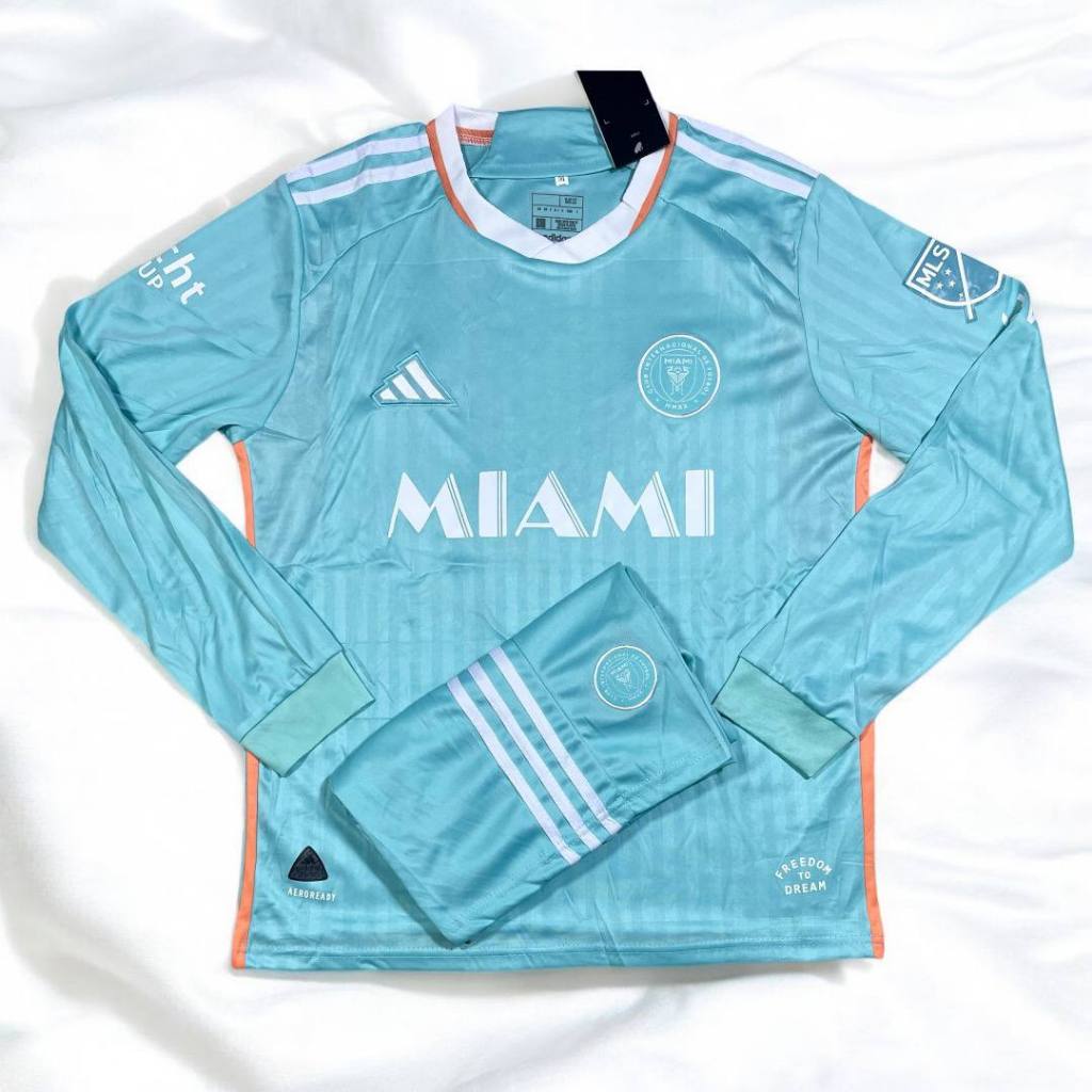 เสื้อฟุตบอล ทีมMiami แขนยาว เสื้อพร้อมกางเกงชุดกีฬาเนื้อผ้าดีใส่สบาย2024/2025