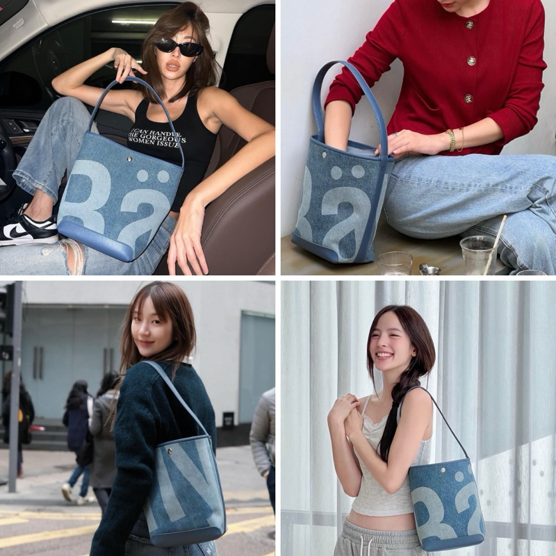 Rally The Bag Mini Denim - กระเป๋าเดนิมทรง Bucket ไซส์มินิ (พร้อมสายโซ่ cross body) - รูปที่ 3