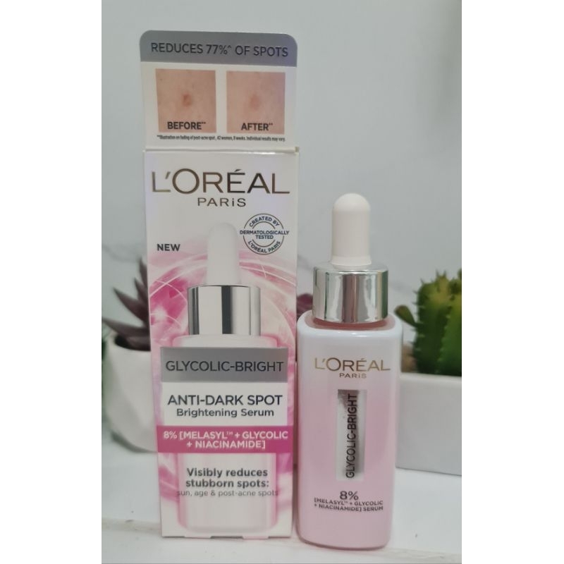 จัดโปรค่ะ loreal Glycolic brtght melasyl serum 30ml รับประกันแท้100%สินค้าจริงตามภาพถ่ายค่ะ