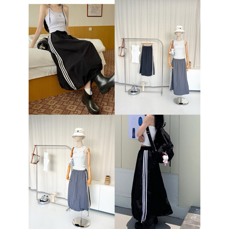 กระโปรงลุคสปอร์ตตี้เกิลห้ามพลาดด ใส่ได้ 2 แบบ จะรูดทั้ง 2 ข้างให้น้องพองๆแบบบอลลูน หรือจะปล่อยตามทรงเดิม