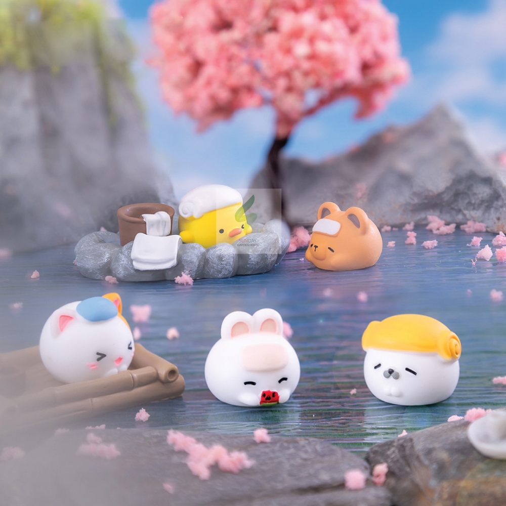 โมเดลสัตว์แช่น้ำร้อน ตัวกลมดุ๊กดิ๊ก น่ารัก สำหรับสวนถาด เรซิ่นจิ๋ว จัดสวน ตกแต่งบ้าน คอนโซลรถ อื่นๆ