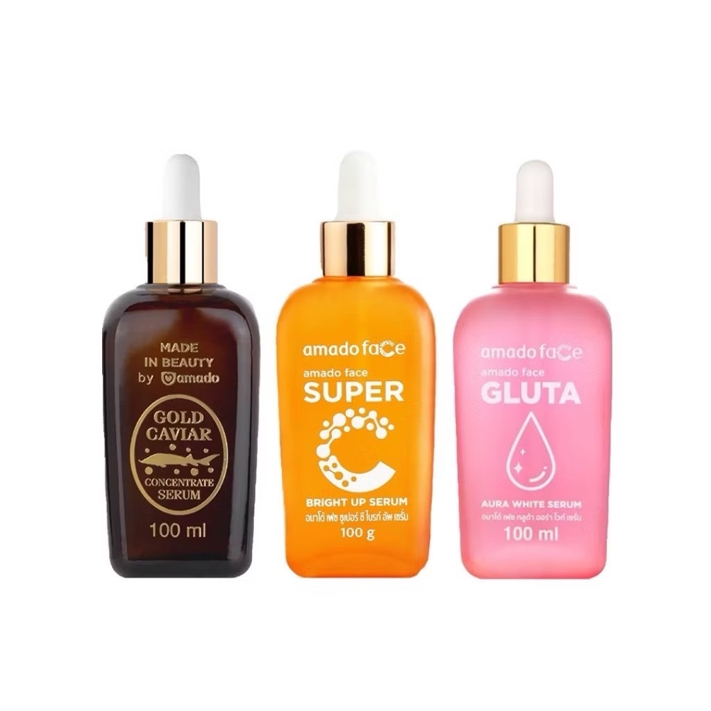 Amado Face Serum อมาโด้ เฟซ โกลด์ คาร์เวียร์ / ซุปเปอร์ ซี / กลูต้า 100ml.