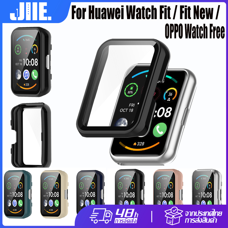 Huawei Watch Fit / Huawei Watch Fit New / OPPO Watch Free เคสป้องกันหน้าจอ PC พร้อมฟิล์มกันรอย แบบเต็มจอ