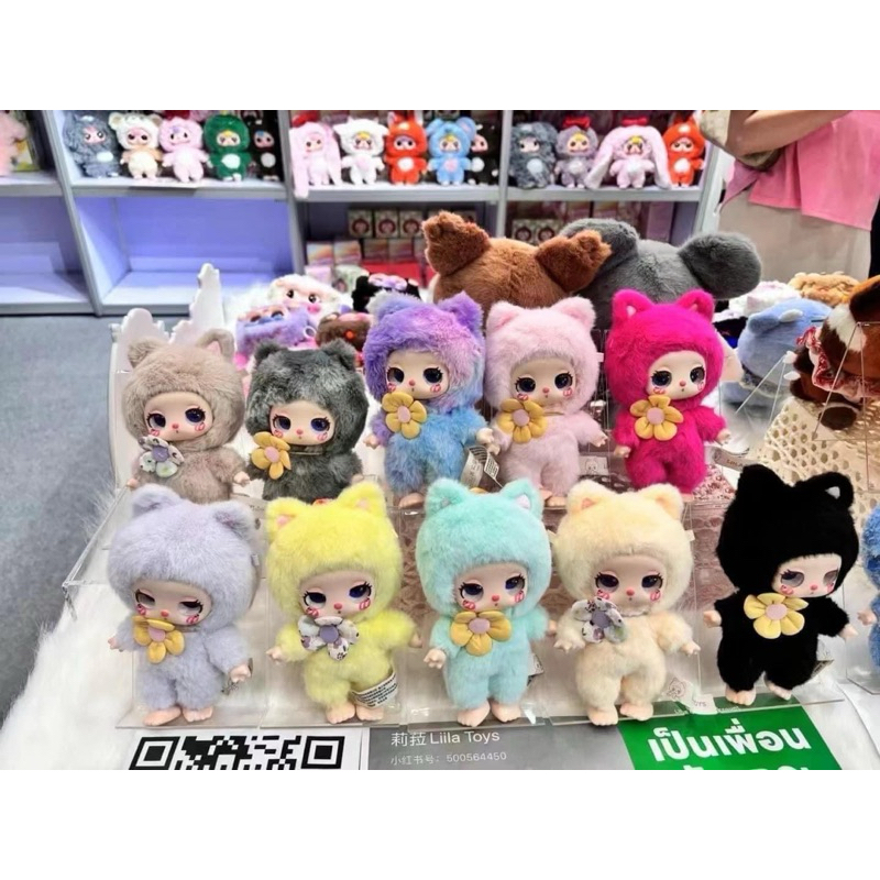 พร้อมส่งในไทย Liila lucky cat ของแท้ พวงกุญแจแมว ค่ายเดียวกับ Baby three ( แบบเลือกสี เช็คการ์ด ไม่แกะซอง)