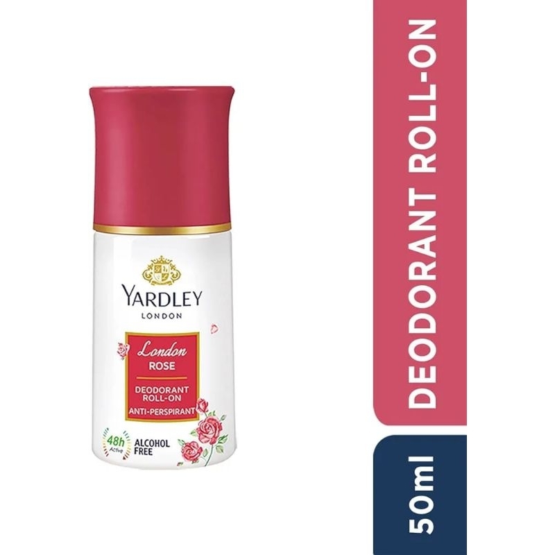 YARDLEY LONDON ROSE DEODORANT.ROLL-ON ANTI PERSPIRANT ALCOHOL FREE48H ACTIVE 50ML