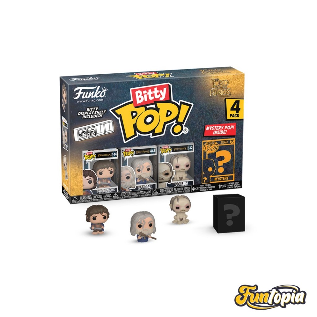 Funko Bitty Pop! (75456) : Frodo Baggins, Gandalf, Gollum: The Lord Of The Ring (Pack 4)